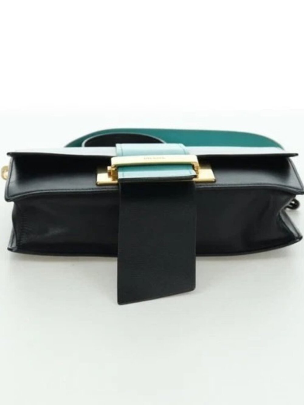 PRADA Shoulder Bag Leather Gray Gold Auth 173314V - Picture 5 of 16